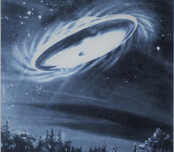 Artist's impression of the UFO overhead 