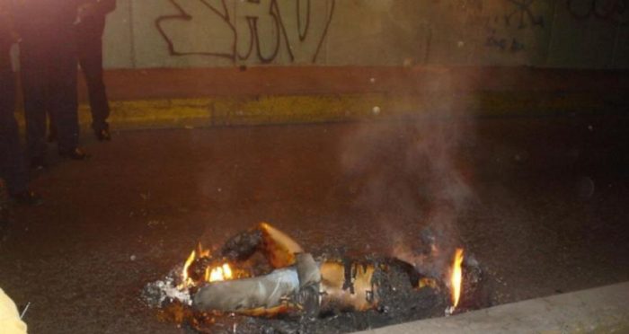 The burnt-out remains of an unknown lady in Brazil