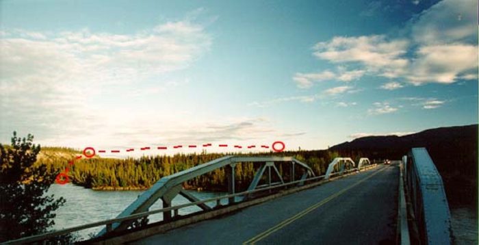 Bridge where the Klondike Highway sighting took place