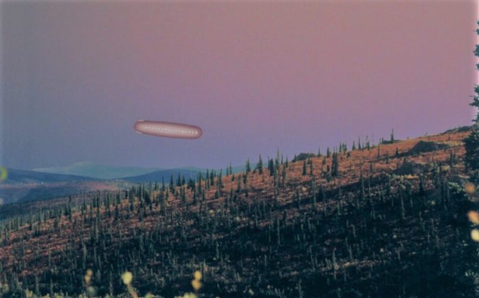 A depiction of a UFO sighting in Yukon in 1997