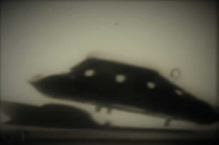 A picture showing an apparent UFO