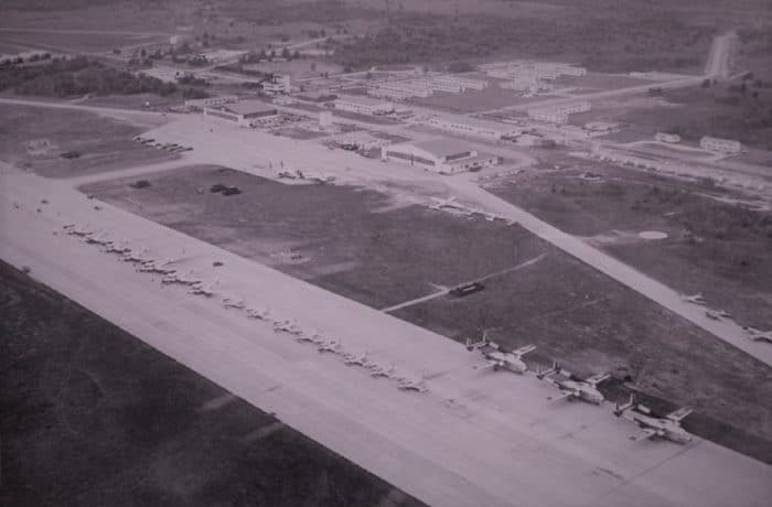 Aerial shot of Kinross Air Force Base 