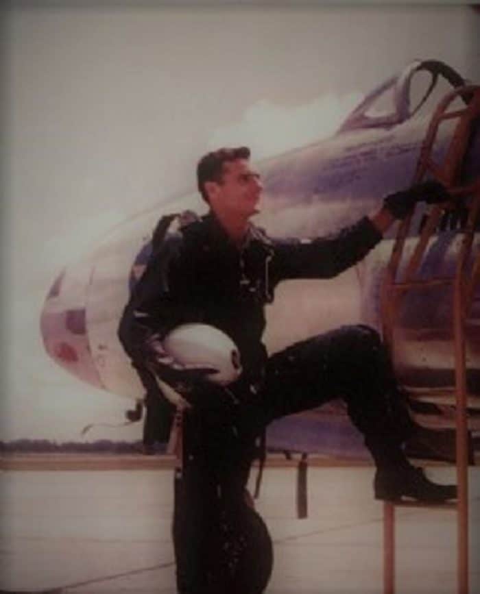 Moncla with his fighter plane