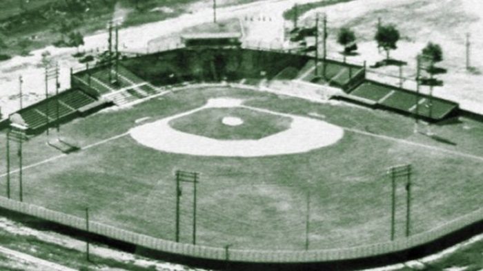 Aerial view of a local baseball ground