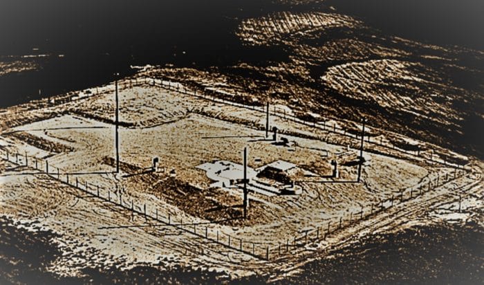 An aerial view of the military facility
