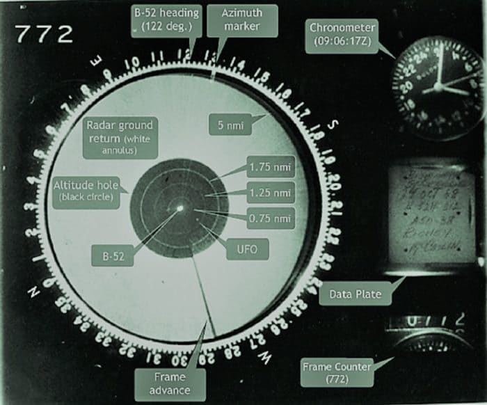 An image of the radar readings