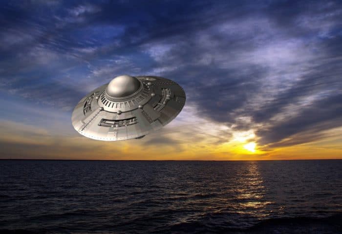 A depiction of a UFO over Soviet waters