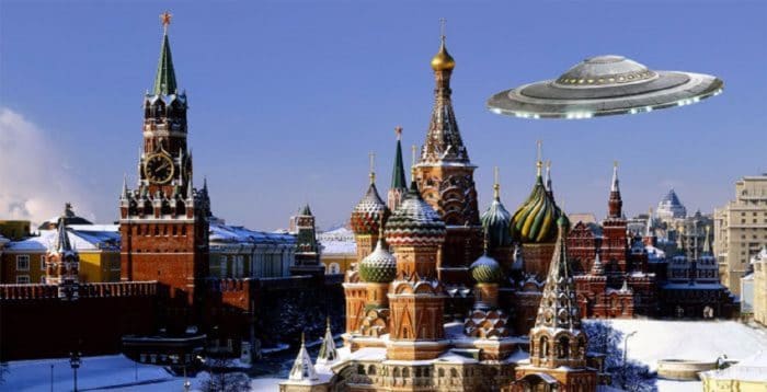 A superimposed UFO over Moscow