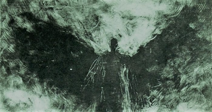 A depiction of a winged humanoid 