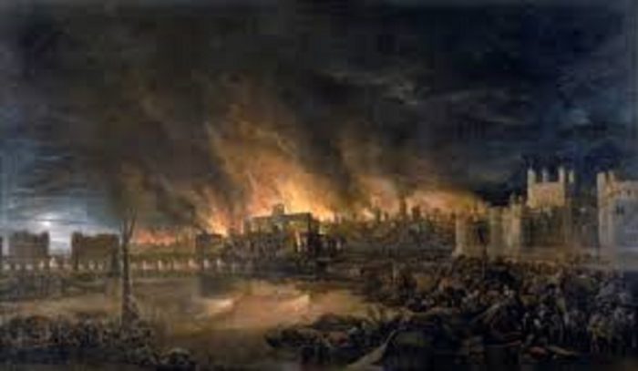 Picture of the Great Fire of London, 1666