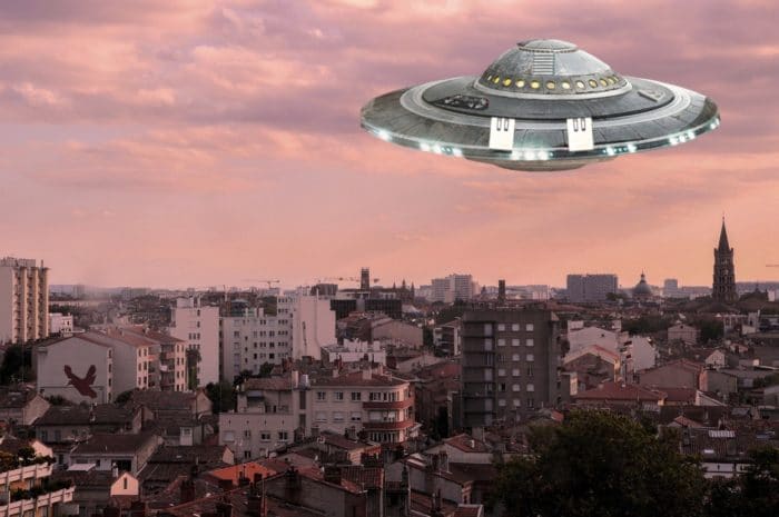 A superimposed UFO on to a picture of France