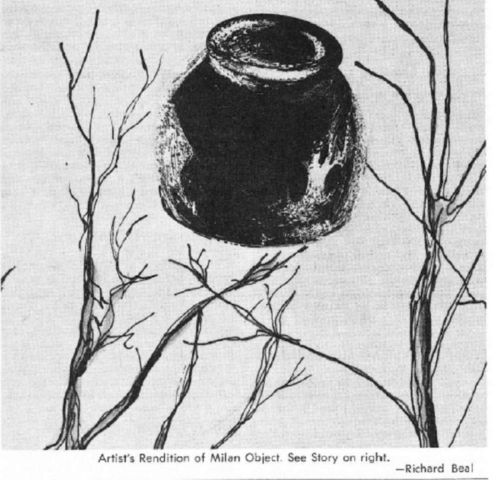 Artist's impression of the "beanpot" UFO