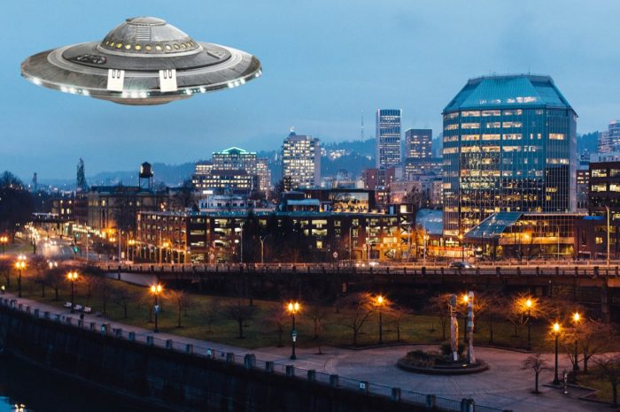 A superimposed UFO over Portland 