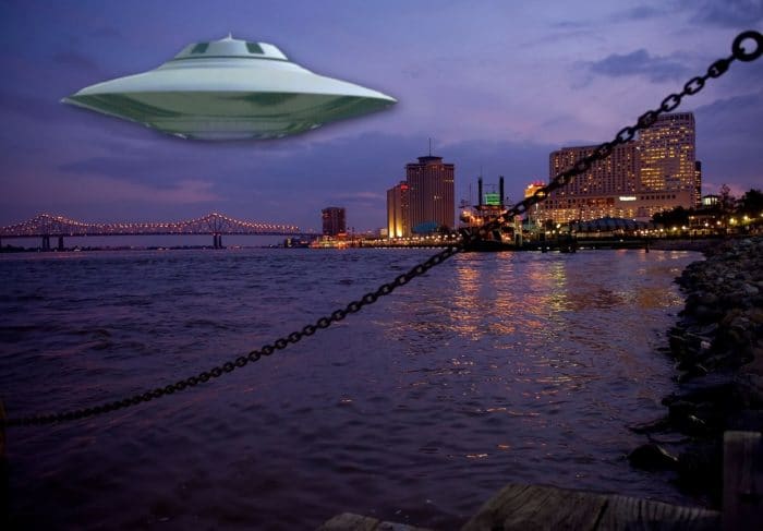 A superimposed UFO off the Gulf Coast 