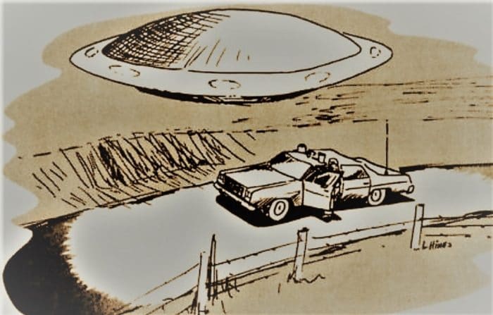 Artist's impression of the Flora UFO incident