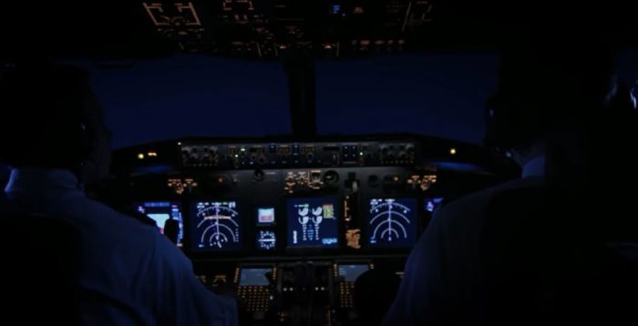 View from the cockpit of the plane 