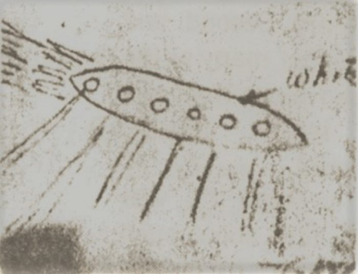 Witness sketch of a UFO