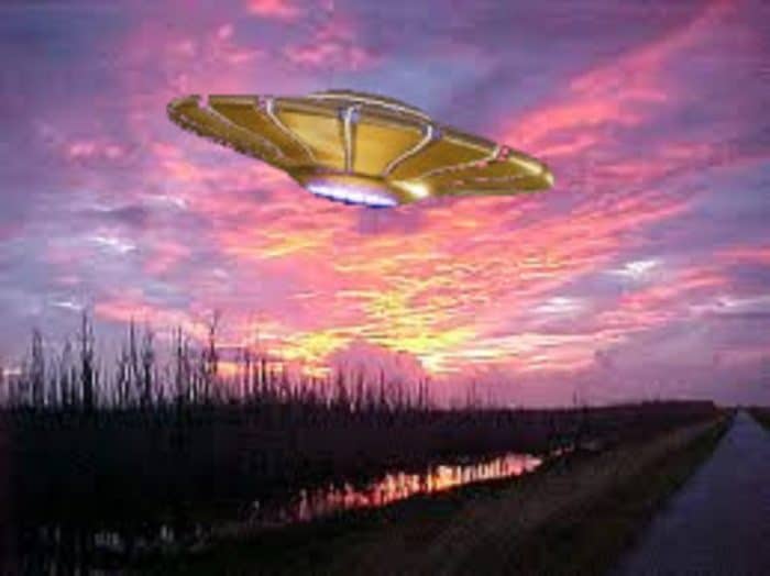 A superimposed UFO over the Everglades