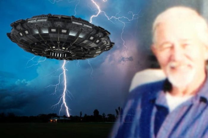 Richard R. Giroux blended into a picture of a UFO