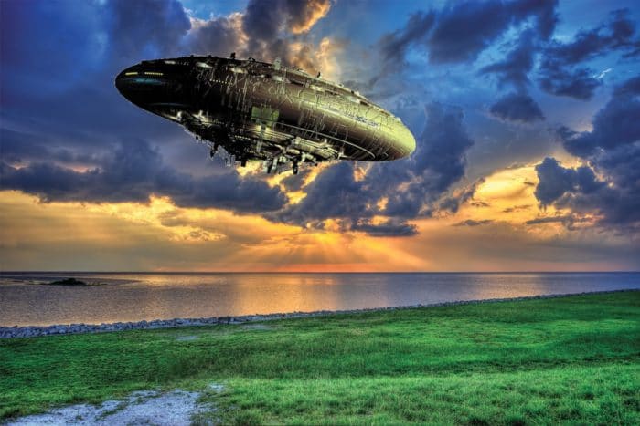 A superimposed UFO over Florida Everglades 