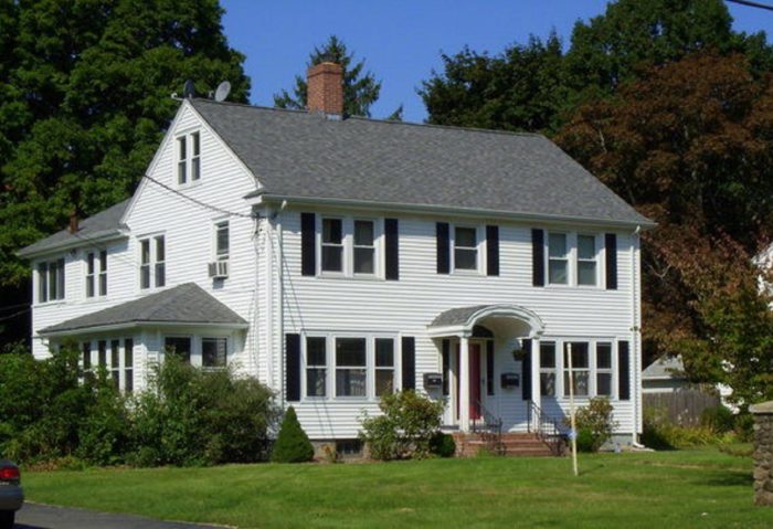 A shot of the exterior of the Connecticut house