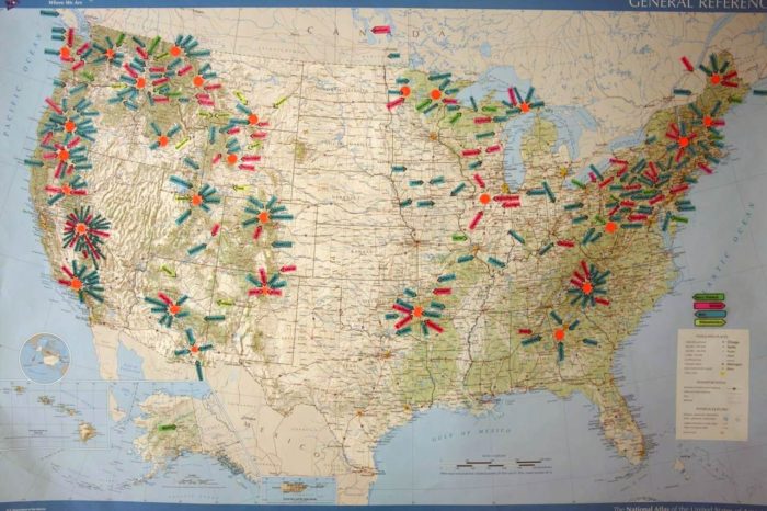 A map of the US demonstrating where clusters of disappearances occur