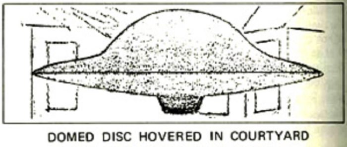 Artist's impression of a hovering UFO