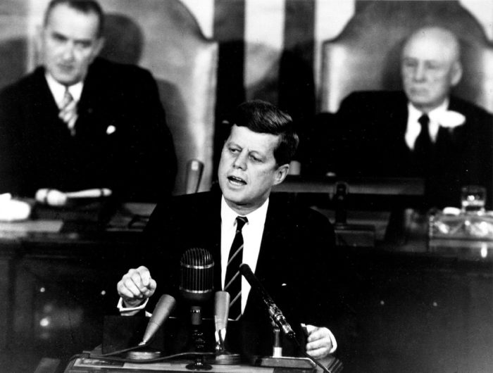 John Fitzgerald Kennedy speaking publicly 