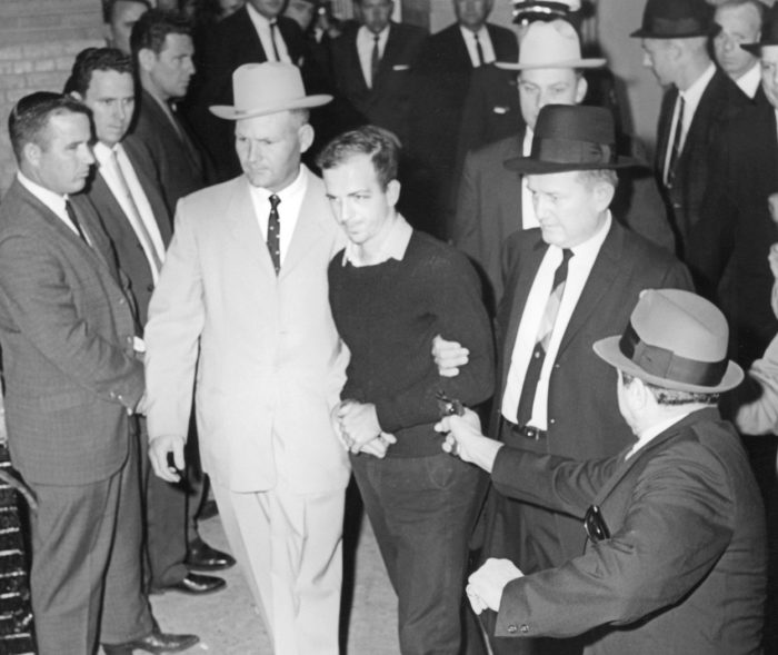 Jack Ruby shoots Oswald at point blank range