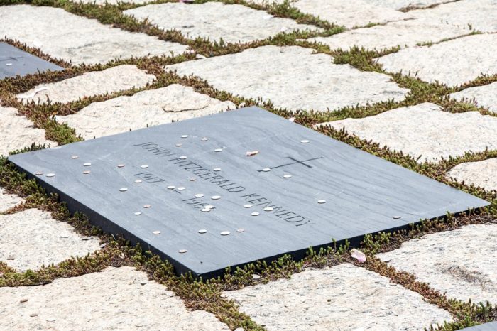 Plaque for John F. Kennedy on the ground