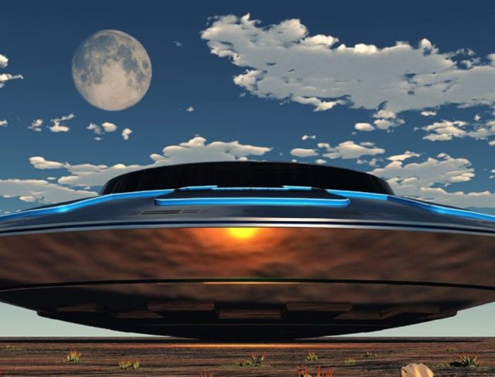 An artist's impression of a shiny UFO