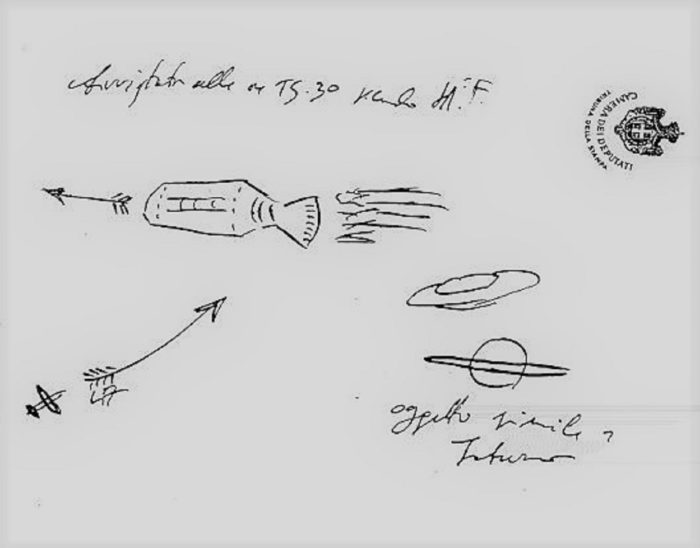 A witness sketch of the 1936 sighting