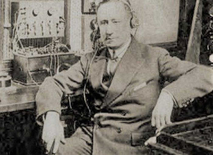 A close-up of Guglielmo Marconi