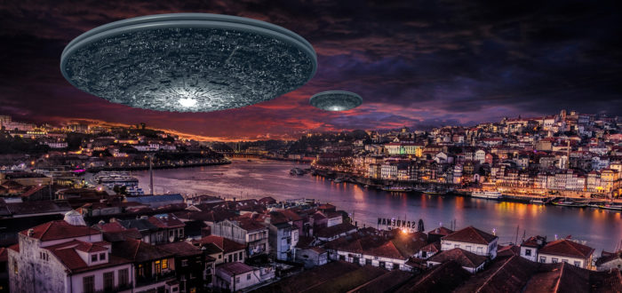 A superimposed UFO over Portugal