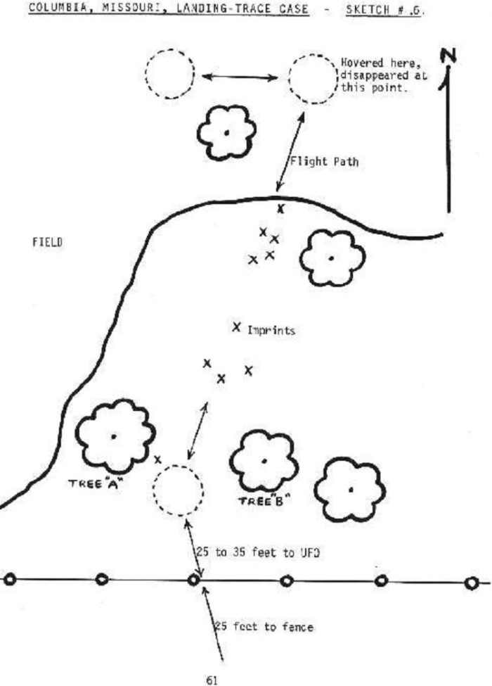 A diagram of the scene of the incident