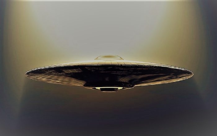 A picture of a floating UFO