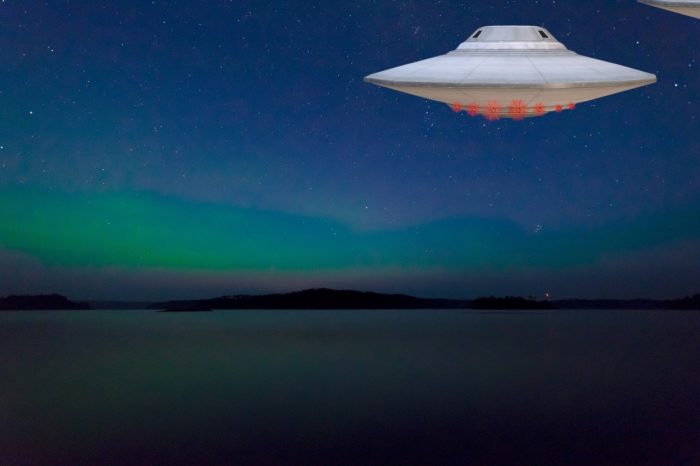 A superimposed UFO over a picture of Lake Anten