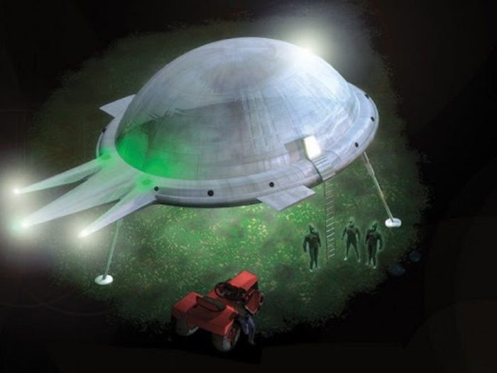 A depiction of the UFO encounter of Antonio Villas Boas