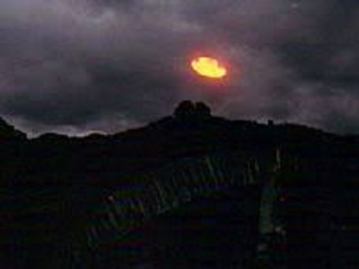 Picture showing an alleged orange UFO
