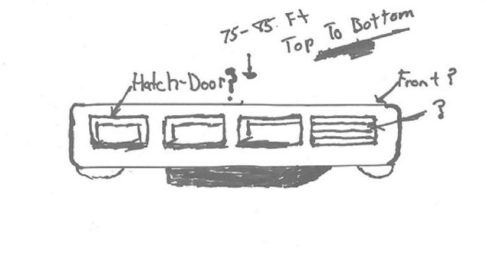 Witness sketch of the object from the side