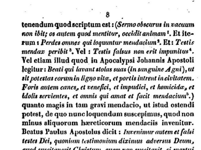 A copy of the text telling of the account