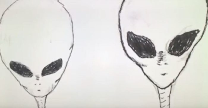 Witness sketch of the alien entities 