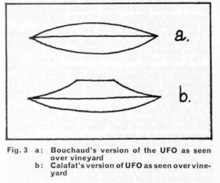 Witness sketches of the UFO