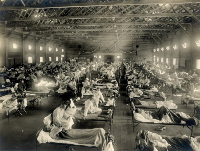One of the many makeshift hospitals of the Spanish Flu