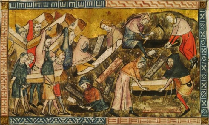 A Medieval depiction of past epidemics
