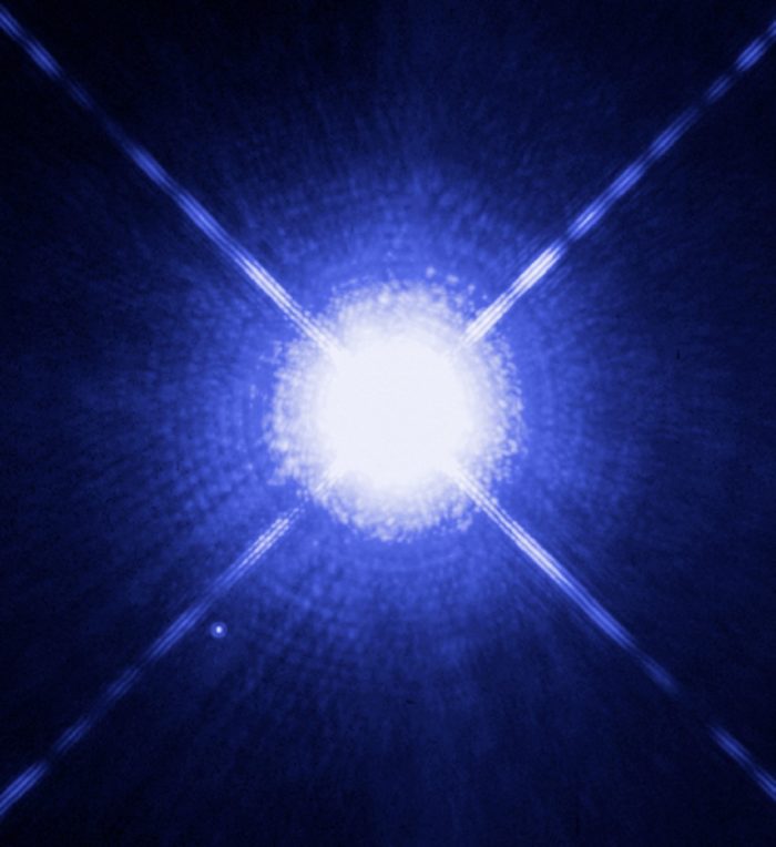 A close-up telescope image of Sirius 