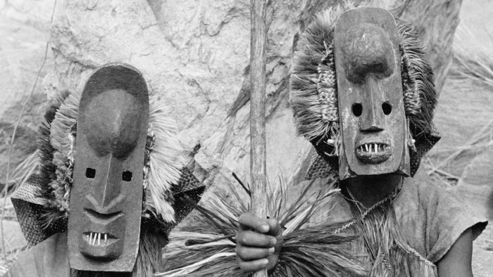 A close-up of members of the Dogon Tribe