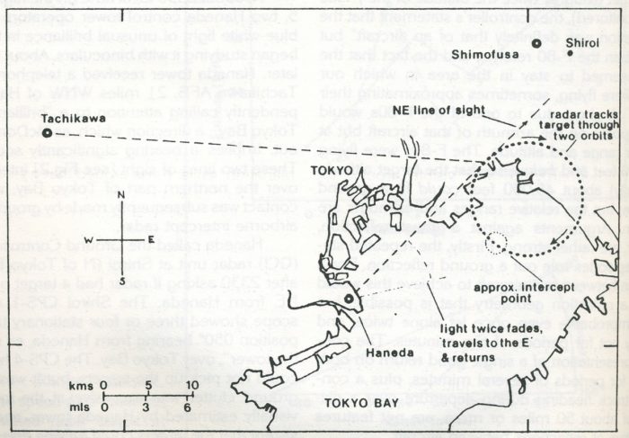 A map detailing the UFO sighting