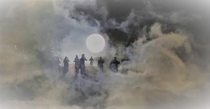 Depiction of the Nightmarchers emerging from a mist