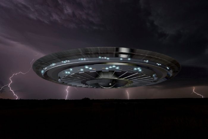 UFO in a stormy sky